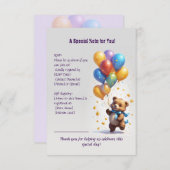 テディベア赤ちゃんシャワー囲いカード エンクロージャーカード (正面/裏面)