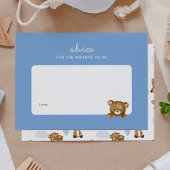 テディベア赤ちゃんシャワー子育てアドバイス ノートカード