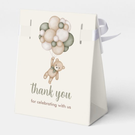 テディベア赤ちゃんシャワー少年 フェイバーボックス (裏面サイド)