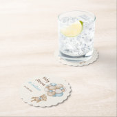 テディベア赤ちゃんシャワー少年 ペーパーコースター (インサイチュ)