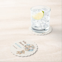 テディベア赤ちゃんシャワー少年 ペーパーコースター