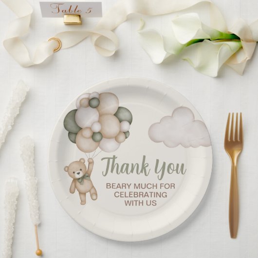 テディベア赤ちゃんシャワー少年 ペーパープレート (ウェディング)