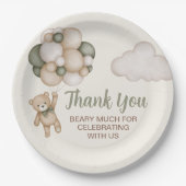 テディベア赤ちゃんシャワー少年 ペーパープレート (正面)