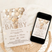 テディベア赤ちゃんシャワー心待ち 招待状