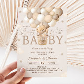 テディベア赤ちゃんシャワー心待ち 招待状