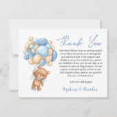 テディベア赤ちゃんシャワー感謝していボーイあなた シーズンカード (正面)