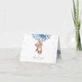 テディベア赤ちゃんシャワー折り畳みサンキューカード サンキューカード (正面)