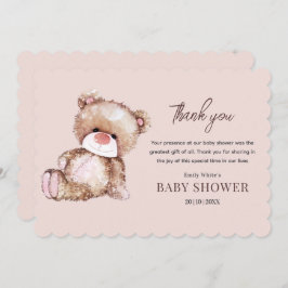 テディベア赤ちゃんシャワー招待状心待ちできる サンキューカード
