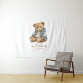 テディベア赤ちゃんシャワー招待状心待ちできる タペストリー (インサイチュ(横))