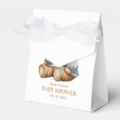 テディベア赤ちゃんシャワー招待状心待ちできる フェイバーボックス (正面サイド)