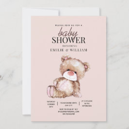 テディベア赤ちゃんシャワー招待状心待ちできる 招待状