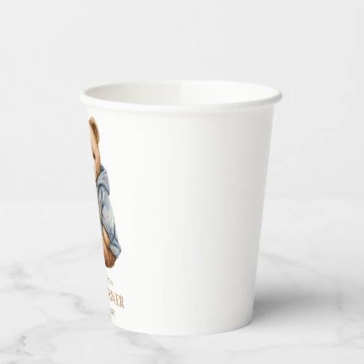 テディベア赤ちゃんシャワー招待状心待ちできる 紙コップ (左)