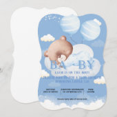 テディベア赤ちゃんシャワー招待状 招待状 (正面/裏面)