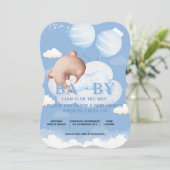 テディベア赤ちゃんシャワー招待状 招待状 (スタンド正面)