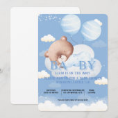 テディベア赤ちゃんシャワー招待状 招待状 (正面/裏面)