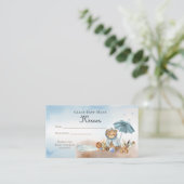 テディベア赤ちゃんシャワー推測キス数 エンクロージャーカード (スタンド正面)
