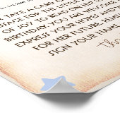 テディベア赤ちゃんシャワー時間カプセルゲームサイン ポスター (角)