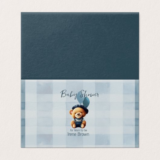 テディベア赤ちゃんシャワー書要求エンクロージャカード (外部フラット)