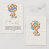 テディベア赤ちゃんシャワー書要求エンクロージャカード エンクロージャーカード (正面/裏面)