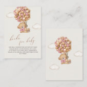 テディベア赤ちゃんシャワー書要求エンクロージャカード エンクロージャーカード (正面/裏面)