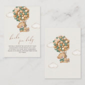 テディベア赤ちゃんシャワー書要求エンクロージャカード エンクロージャーカード (正面/裏面)