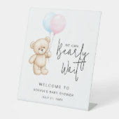 テディベア赤ちゃんシャワー歓迎テーブルサイン 台座サイン (正面)