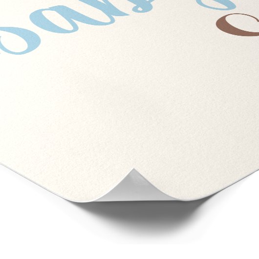 テディベア赤ちゃんシャワー男のスペインの子ウェルカムサイン ポスター (角)