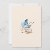 テディベア赤ちゃんシャワー男の子クマとバルーン 招待状 (裏面)