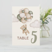 テディベア赤ちゃんシャワー男の子テーブルの看板 招待状 (スタンド正面)