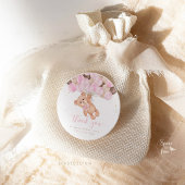 テディベア赤ちゃんシャワー私たちはほとんど待つことができない ラウンドシール