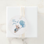 テディベア赤ちゃんシャワー金ゴールドブルーありがとう フェイバータグ (インサイチュ)