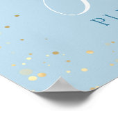 テディベア赤ちゃんシャワー金ゴールドブルー親善署名 ポスター (角)