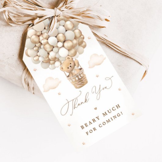 テディベア赤ちゃんシャワー ギフトタグ