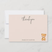 テディベア赤ちゃんシャワー サンキューカード (正面)