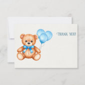 テディベア赤ちゃんシャワー サンキューカード (正面)