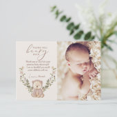 テディベア赤ちゃんシャワー サンキューカード (スタンド正面)