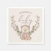 テディベア赤ちゃんシャワー スタンダードカクテルナプキン (正面)