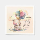 テディベア赤ちゃんシャワー スタンダードカクテルナプキン (正面)