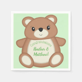 テディベア赤ちゃんシャワー スタンダードカクテルナプキン