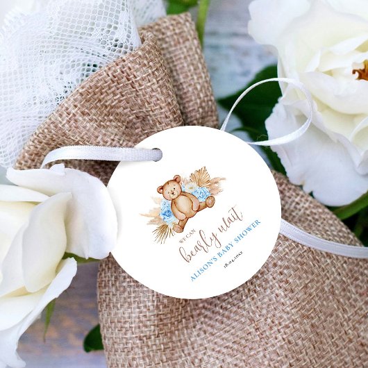 テディベア赤ちゃんシャワー フェイバータグ