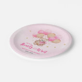 テディベア赤ちゃんシャワー ペーパープレート (アングル)