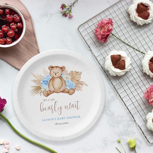 テディベア赤ちゃんシャワー ペーパープレート