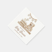 テディベア赤ちゃんシャワー | ボホニュートラルパステル スタンダードカクテルナプキン (角)