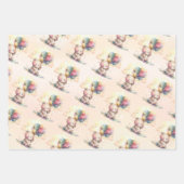 テディベア赤ちゃんシャワー ラッピングペーパーシート (正面2)