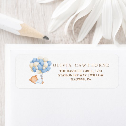 テディベア赤ちゃんシャワー ラベル (インサイチュ)
