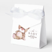 テディベア赤ちゃんシャワー、女の子ピンクのクマ赤ちゃんシャワー フェイバーボックス (正面サイド)