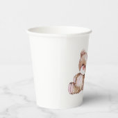 テディベア赤ちゃんシャワー、女の子ピンクのクマ赤ちゃんシャワー 紙コップ (右)