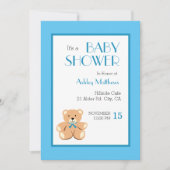 テディベア赤ちゃんシャワー 招待状 (正面)