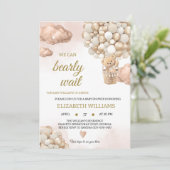 テディベア赤ちゃんシャワー 招待状 (スタンド正面)