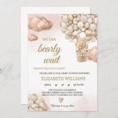 テディベア赤ちゃんシャワー 招待状 (正面/裏面)